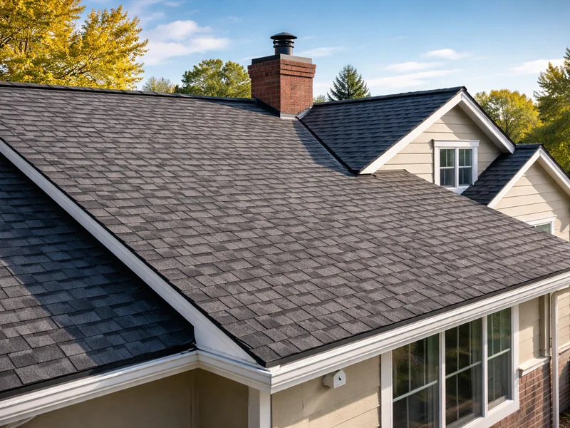 Premium residential asphalt shingle installation with architectural grade materials